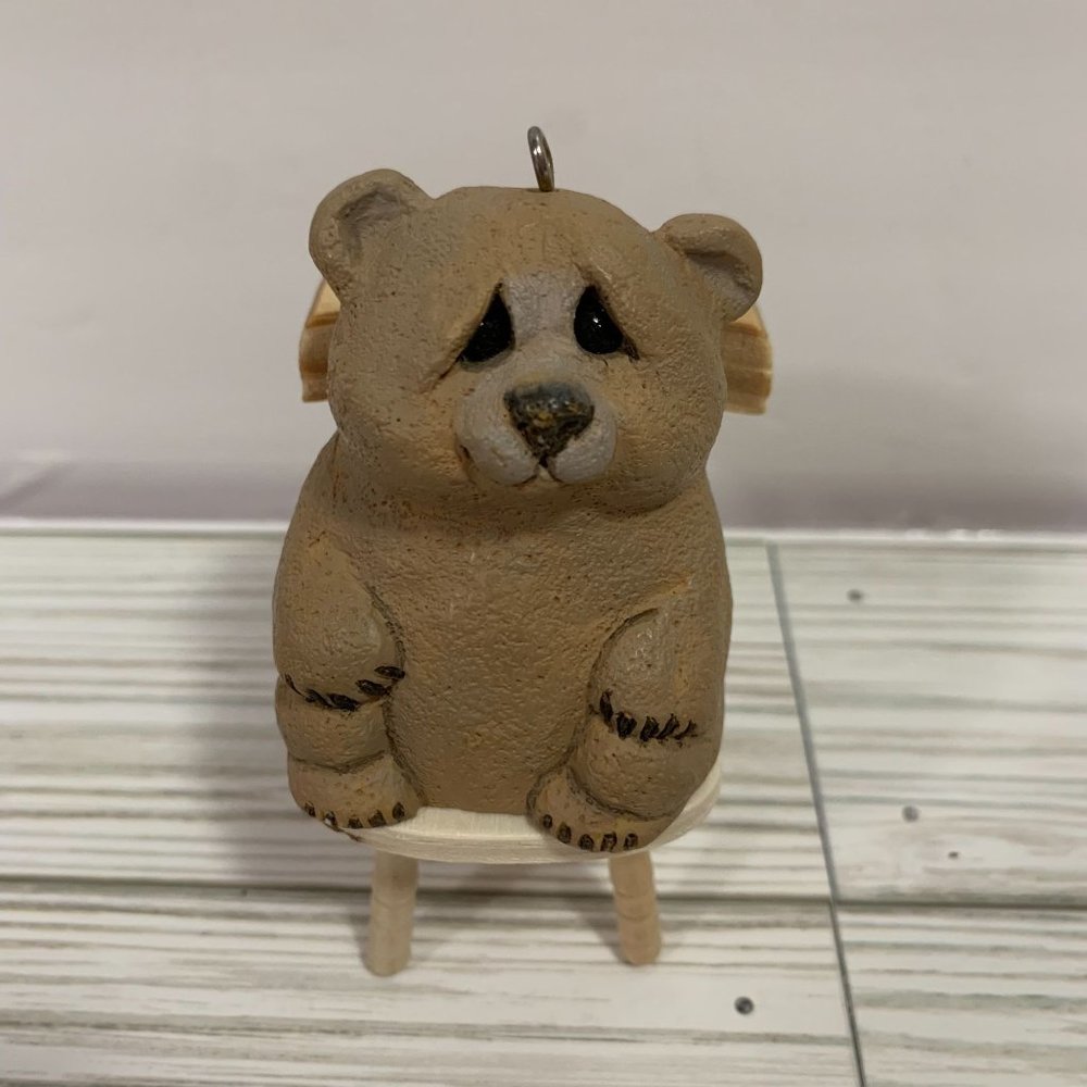 Vintage 1995 Hallmark Lou Rankin Bear Ornament